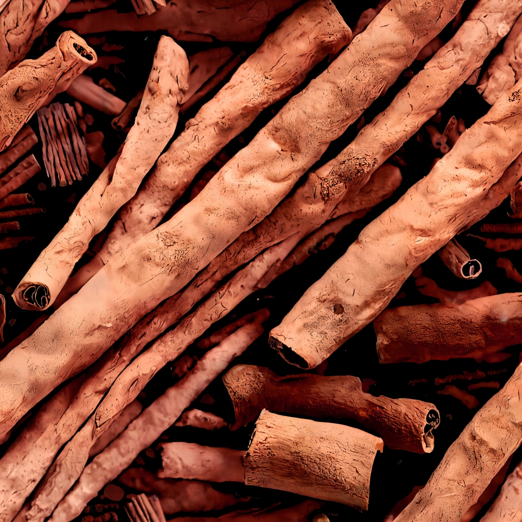 A close up picture of a pile cinnamon sticks